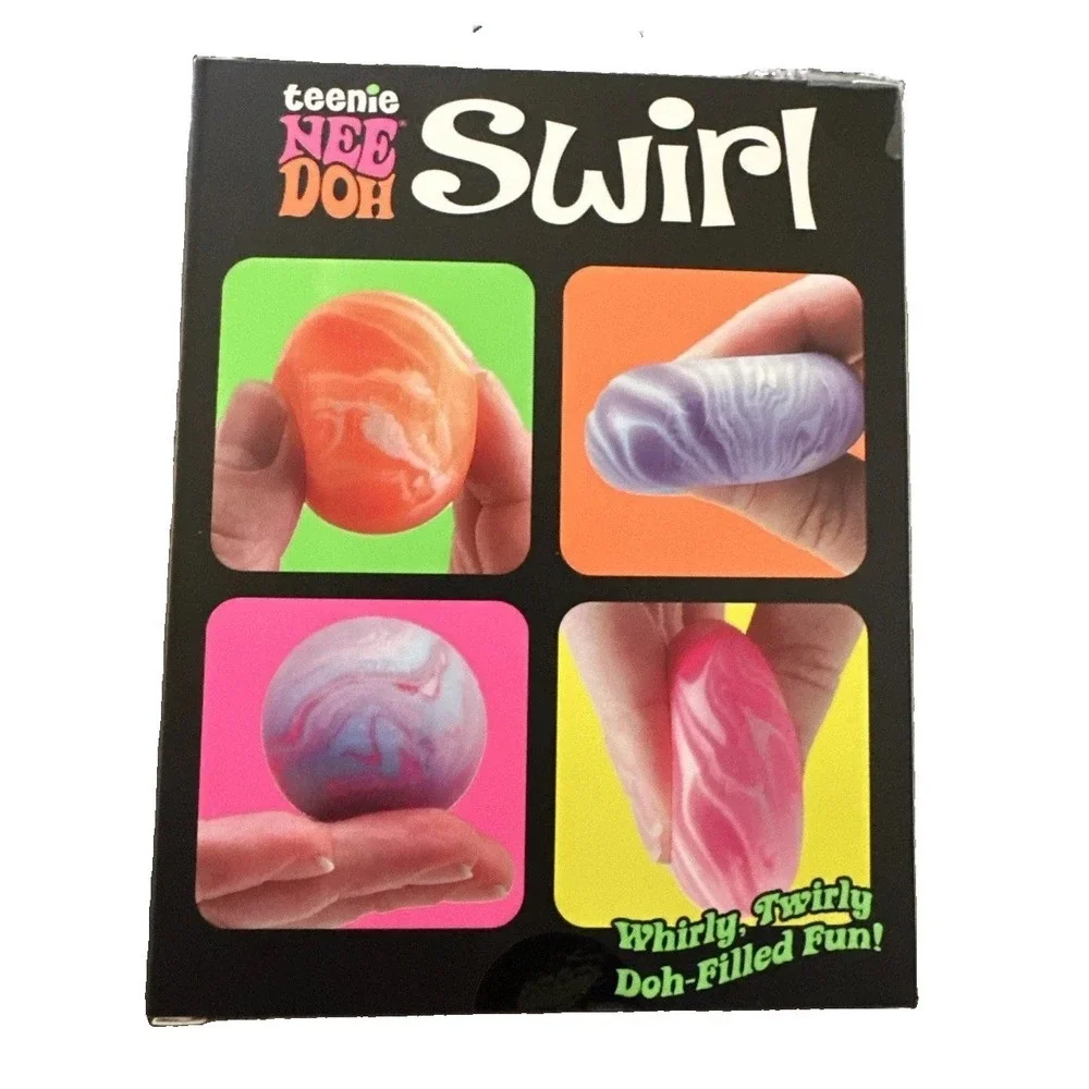 Nee Doh Teenie Swirl Four 4-Pack - Peachy, Cotton, Squish, Blush - Authentic New